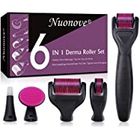Los mejores  - Derma Roller- Microneedle Derma Roller- Rodillo Agujas- 6 en 1 Derma Roller reducir arrugas- cicatrices- celulitis…